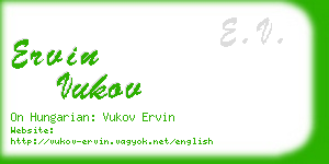 ervin vukov business card